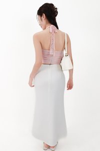 CNY2026 | Lamie Lace Mesh Halter Top in Light Pink X Nude