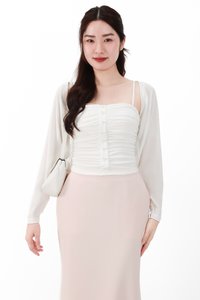 CNY2026 | Bora Bolero Ruched Top Set in White