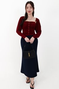 CNY2026 | Bora Bolero Ruched Top Set in Dark Red