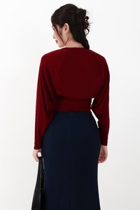 CNY2026 | Bora Bolero Ruched Top Set in Dark Red