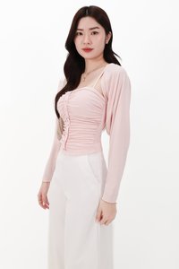 CNY2026 | Bora Bolero Ruched Top Set in Light Pink