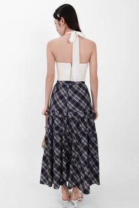 Piper Pleated Maxi Skirt in Blue ( Petite Length )