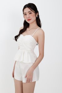 Sheyenne Satin Co-ord Set in White