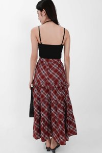 Piper Pleated Maxi Skirt in Red ( Petite Length )