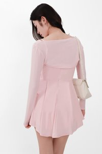 Bambi Bolero Romper Dress Set in Light Pink