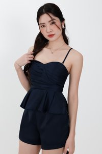 Sheyenne Satin Co-ord Shorts in Midnight