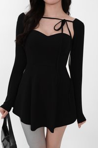 Bambi Bolero Romper Dress Set in Black