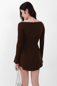 Bambi Bolero Romper Dress Set in Dark Brown