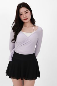 Wendy Wrap Sleeved Top in Lilac