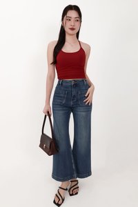 CNY2026 | Daryl Double Pocket Denim Jeans in Dark Wash ( Petite Length )