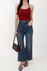 CNY2026 | Daryl Double Pocket Denim Jeans in Dark Wash ( Petite Length )
