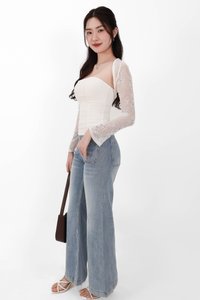 Lia Lace Bolero Halter Top Set in White