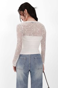 Lia Lace Bolero Halter Top Set in White