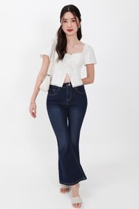 Frida Flutter Sleeved Top in White