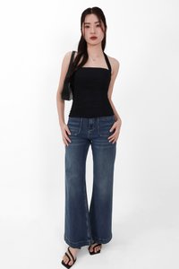 Lia Lace Bolero Halter Top Set in Black