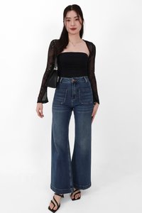 Lia Lace Bolero Halter Top Set in Black