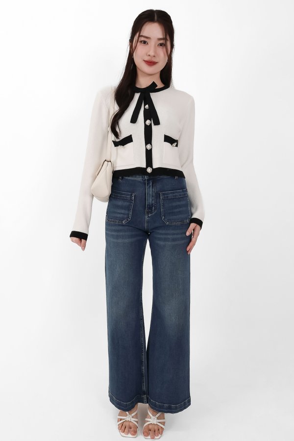 DEFECT | Casrine Contrast Knit Sweater in Black x White in L