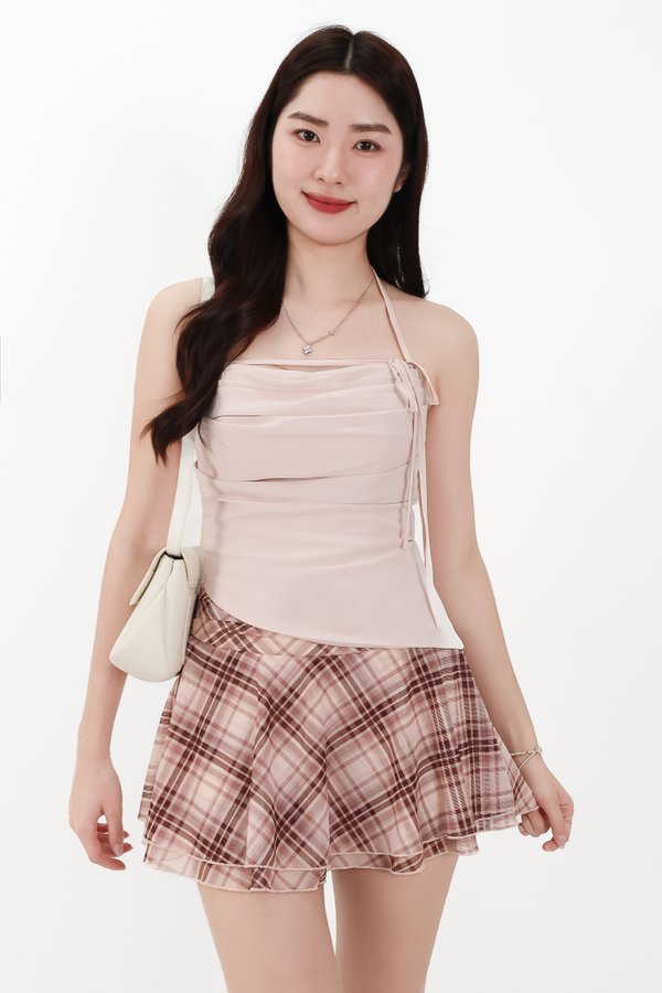 RESTOCKS | Taena Tie Strap Top in Nude Blush