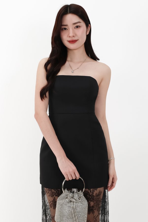 RESTOCKS | Linda Lace Insert Two Way Dress in Black