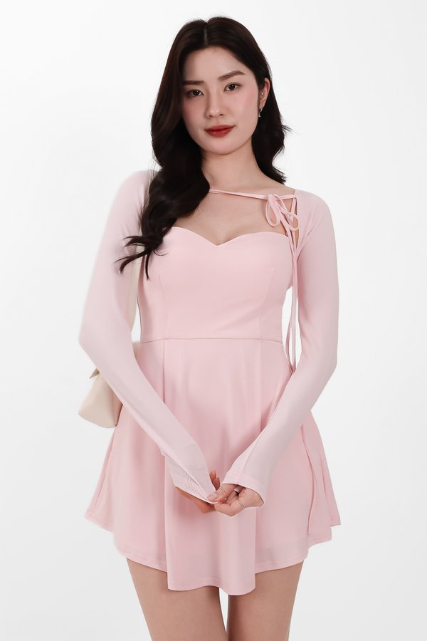 DEFECT | Bambi Bolero Romper Dress Set in Light Pink in M