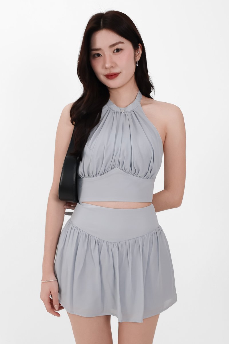 Camila Co-ord Set in Light Grey Blue