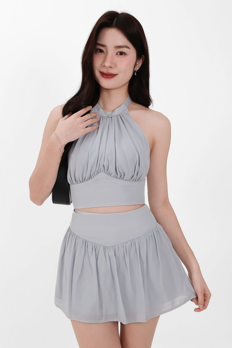 Camila Co-ord Set in Light Grey Blue