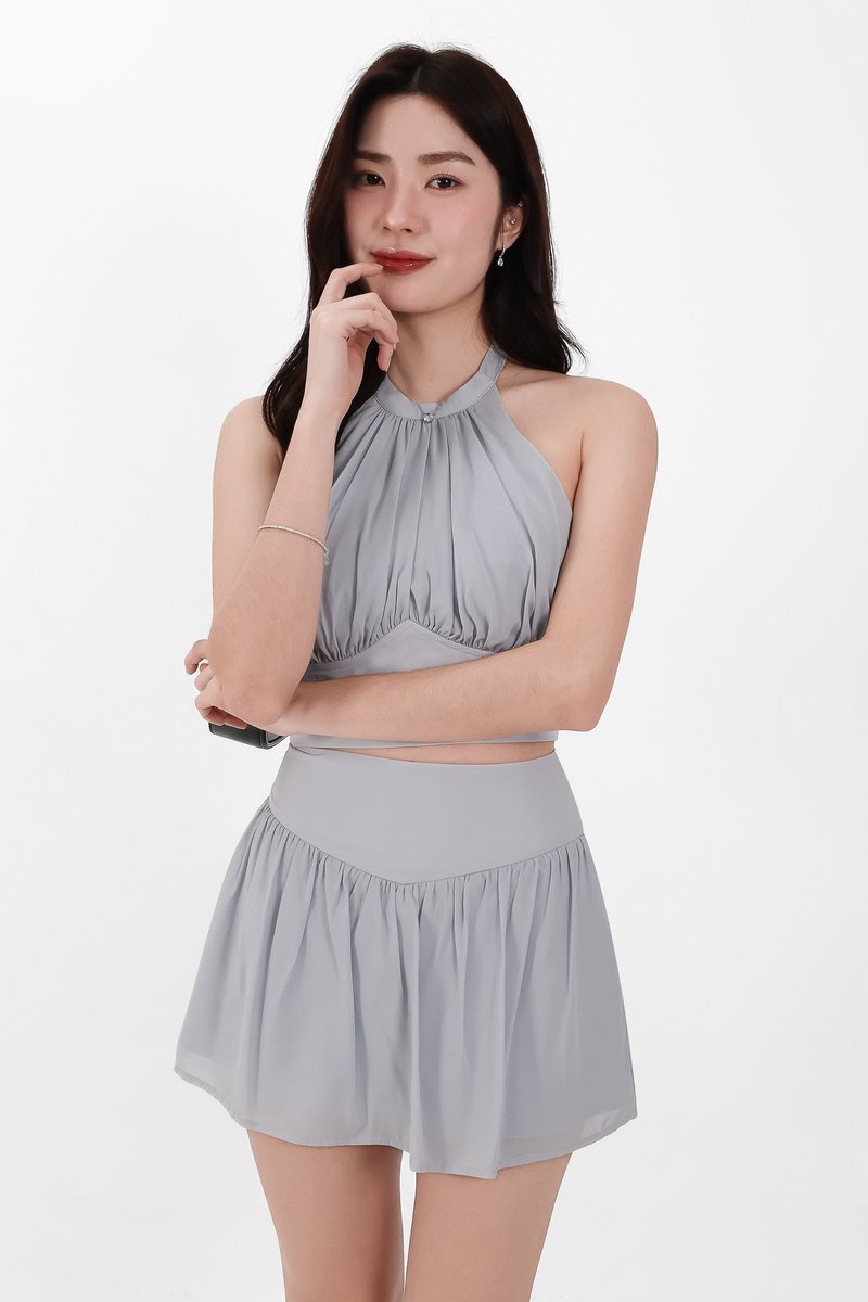 Camila Co-ord Set in Light Grey Blue