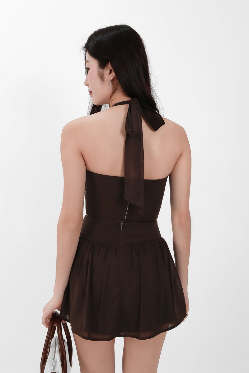 Camila Co-ord Skorts in Dark Brown