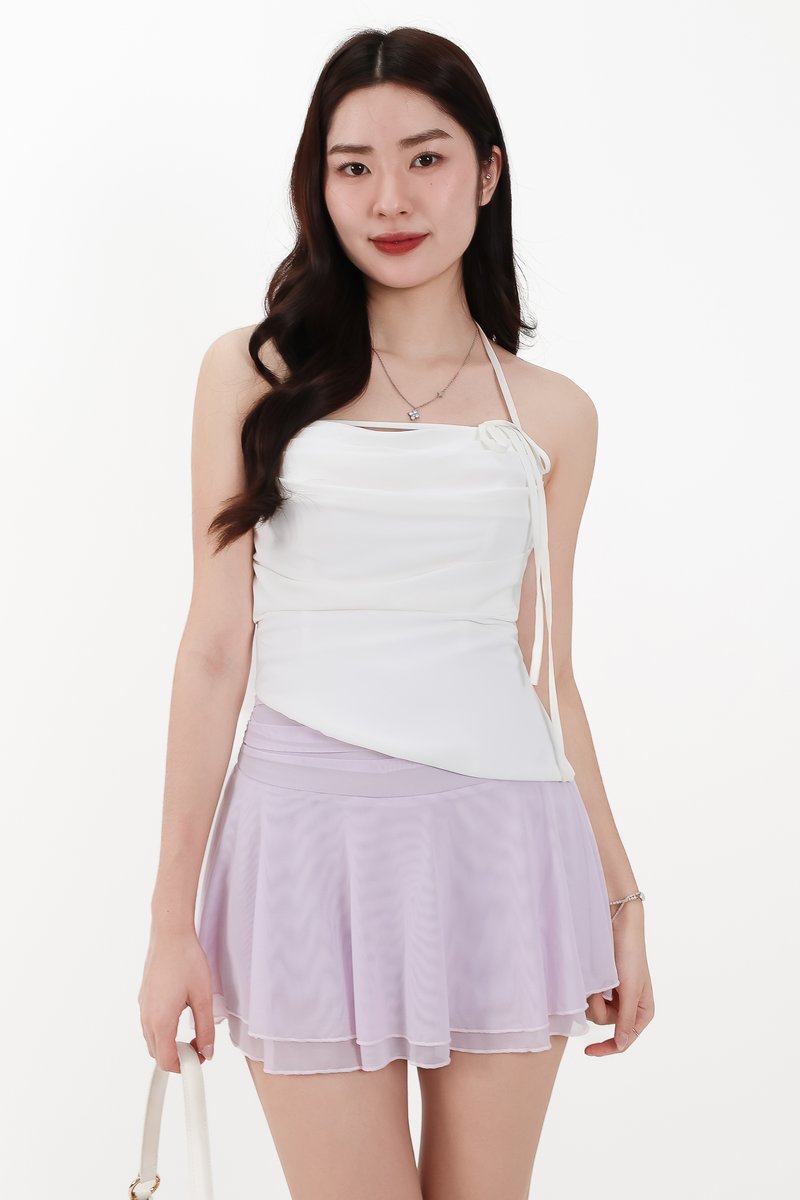 RESTOCKS | Taena Tie Strap Top in White
