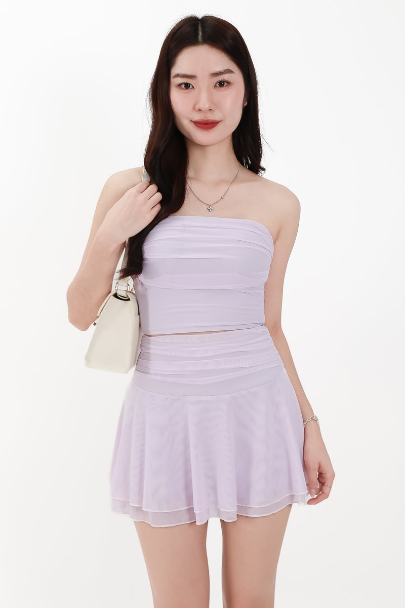 Marley Mesh Co-ord Tube Top in Pale Lilac V2
