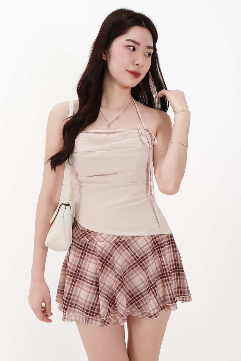 RESTOCKS | Taena Tie Strap Top in Nude Blush
