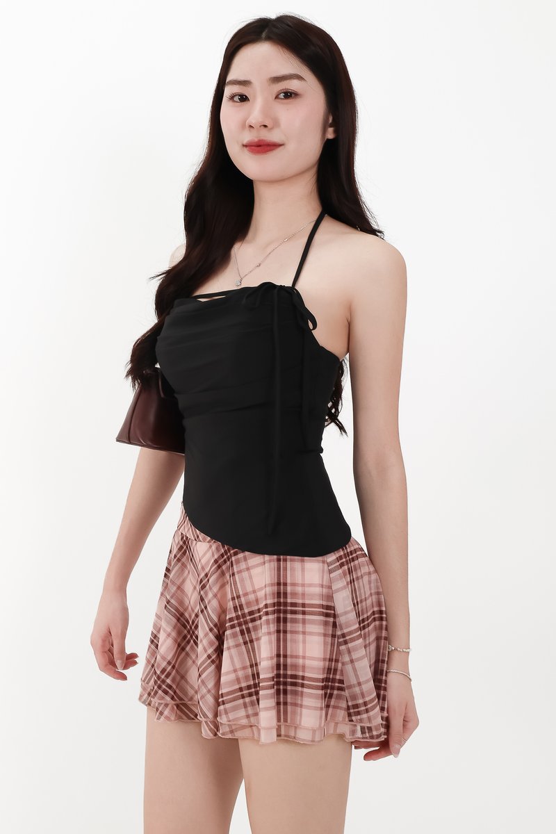 RESTOCKS | Taena Tie Strap Top in Black