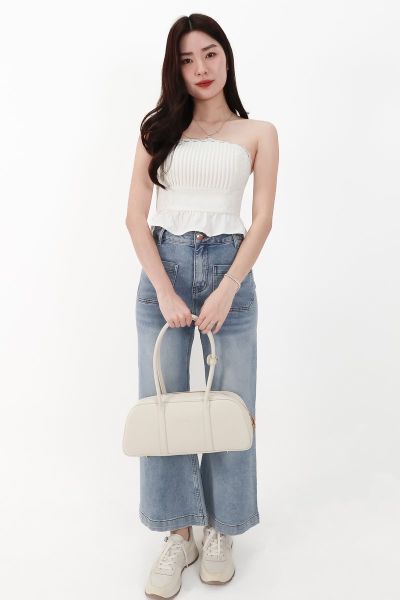 RESTOCKS | Pam Pleated Peplum Two Way Top in White