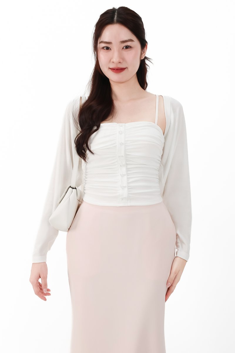 CNY2026 | Bora Bolero Ruched Top Set in White