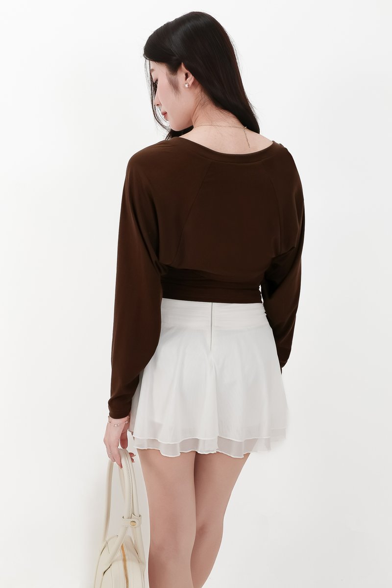 CNY2026 | Bora Bolero Ruched Top Set in Dark Brown