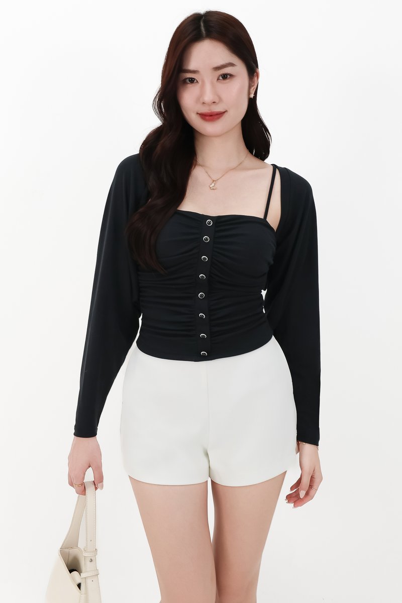 CNY2026 | Bora Bolero Ruched Top Set in Black