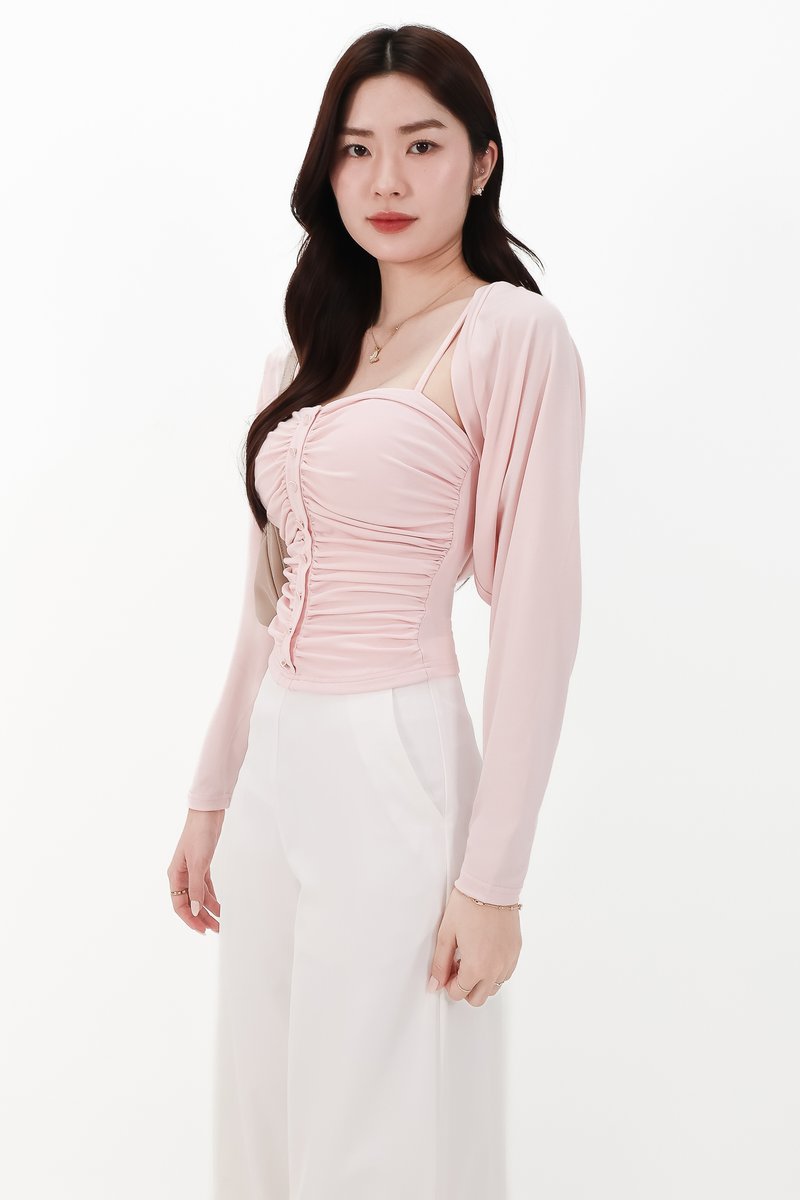 CNY2026 | Bora Bolero Ruched Top Set in Light Pink
