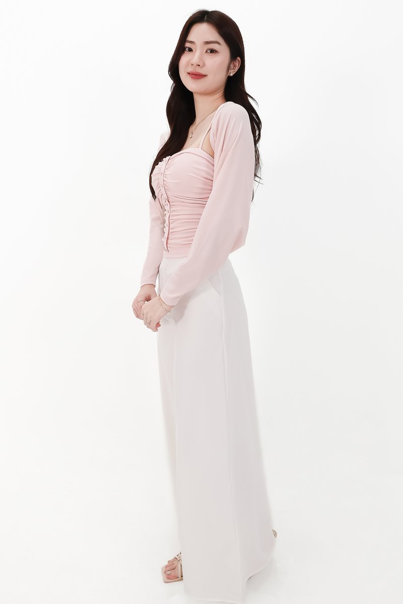 CNY2026 | Bora Bolero Ruched Top Set in Light Pink