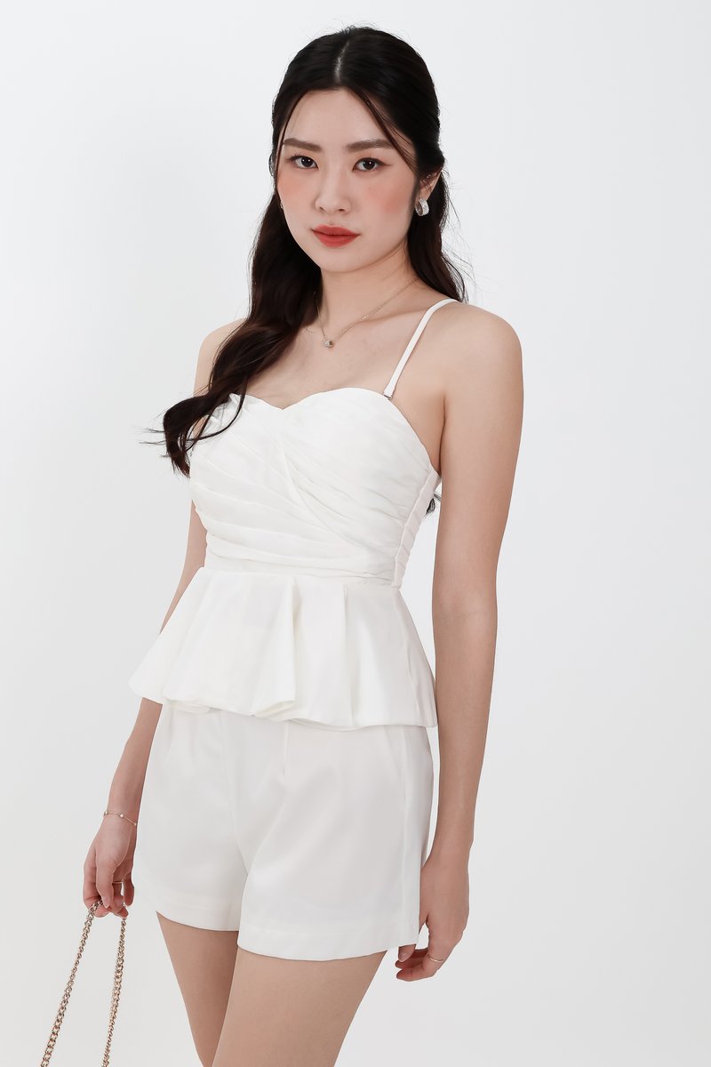 Sheyenne Satin Co-ord Set in White