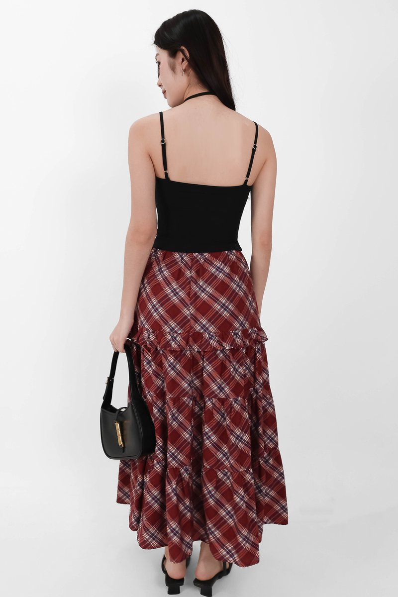 Roxanne Ruched Top with Sash in Black