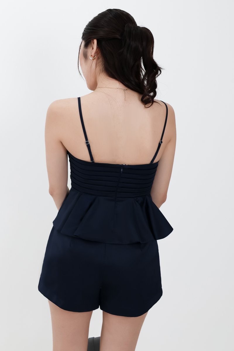 Sheyenne Satin Co-ord Shorts in Midnight