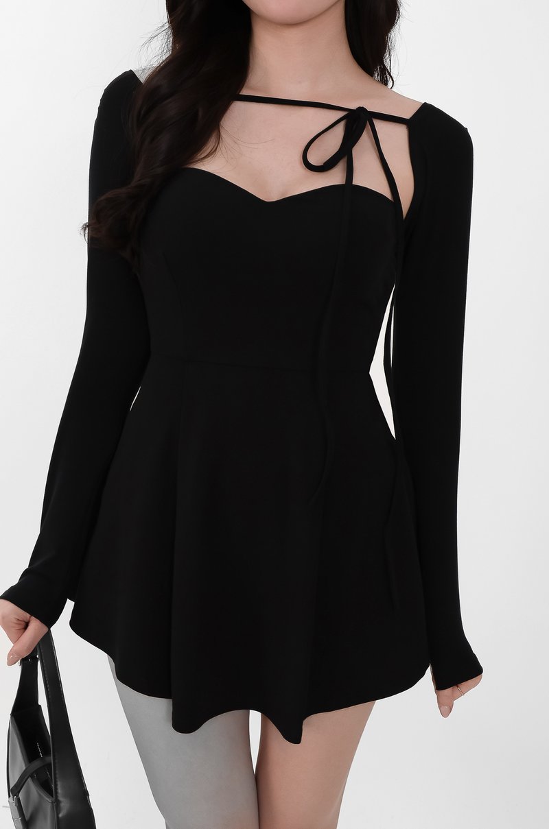 Bambi Bolero Romper Dress Set in Black