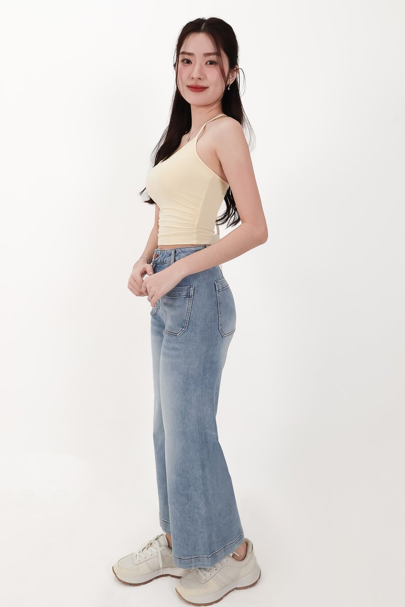 CNY2026 | Daryl Double Pocket Denim Jeans in Light Wash ( Petite Length )