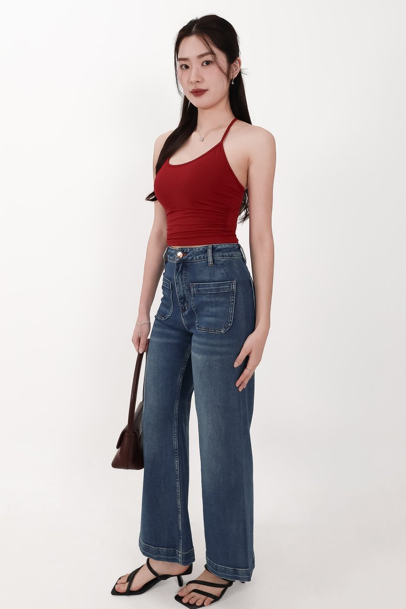 CNY2026 | Daryl Double Pocket Denim Jeans in Dark Wash ( Petite Length )