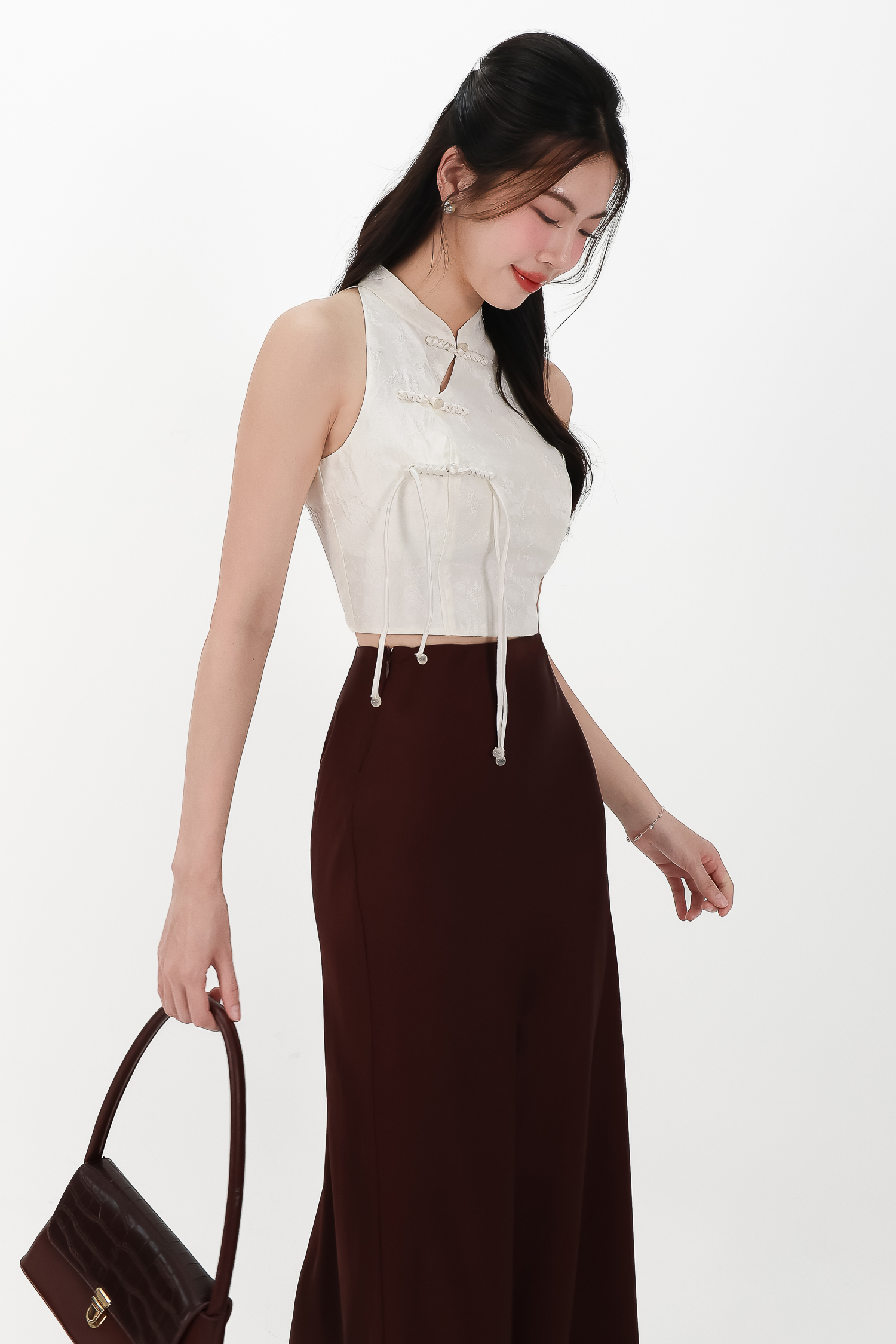CNY2026 | Oriental Women Cheongsam Top in Light Champagne | The