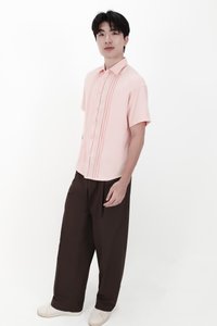 CNY2026 | Pleated Men Shirt in Pastel Pink