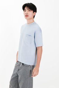 CNY2026 | Casual Men Pocket Tee in Light Blue