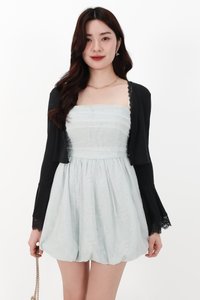 DEFECT | Blair Bell Sleeve Lace Trim Cardigan in Black in S