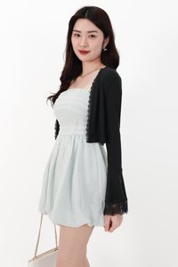 DEFECT | Blair Bell Sleeve Lace Trim Cardigan in Black in S