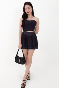 CNY2026 | Freesa Floral Mesh Co-ord Tiered Skorts in Midnight X Red